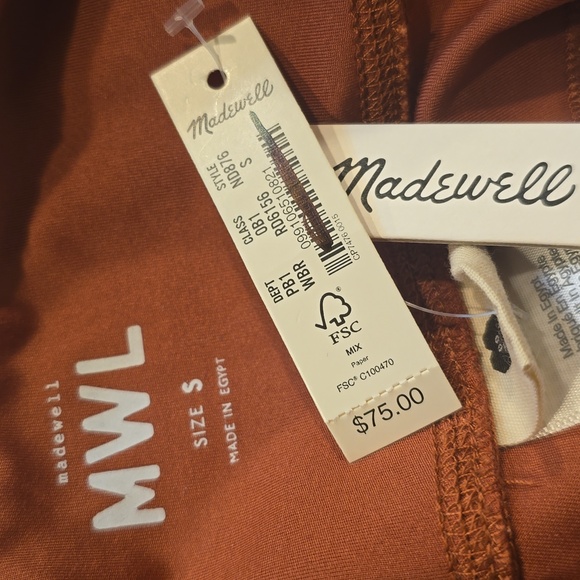 Madewell Flex High-Rise 25" Leggings $75 weathered brick small Rust Activewear - Picture 6 of 8